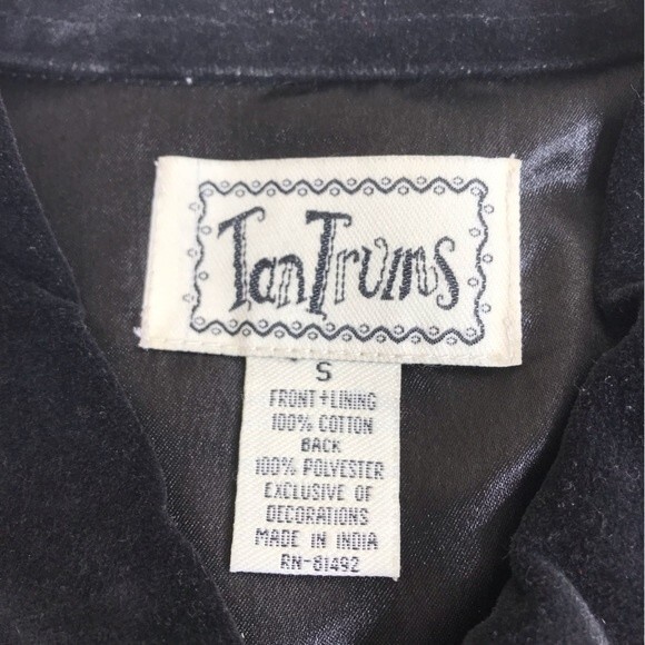 TanTrums Tapestry Snowmen Christmas Trees Velvet Collar Satin Back Vest Small - Picture 6 of 13